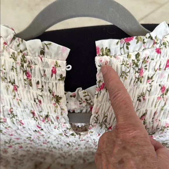 Me Ami Cream Smocked Blouse - Picture 2 of 2